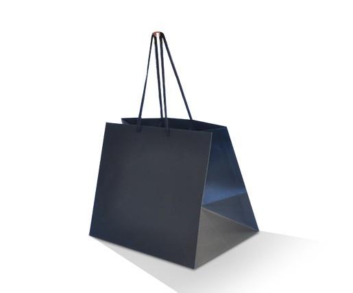 Deluxe black paper bag / TAKEAWAY - 100pcs