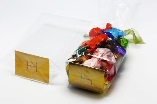 Clear poly bag with gold card - Medium - 1000pcs
