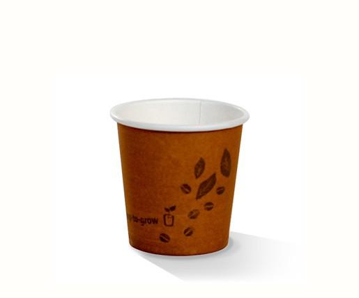 4oz SW Biodegradable PLA Coated Coffee Cup - Brown Print