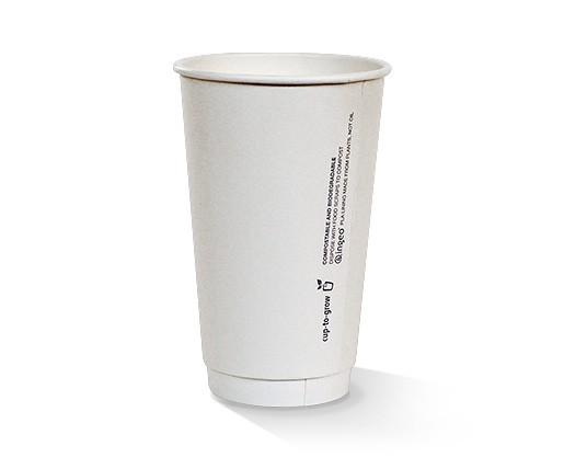 16oz DW Biodegradable PLA Coated Coffee Cup - White