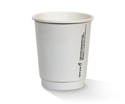 8oz DW Biodegradable PLA Coated Coffee Cup - Standard White