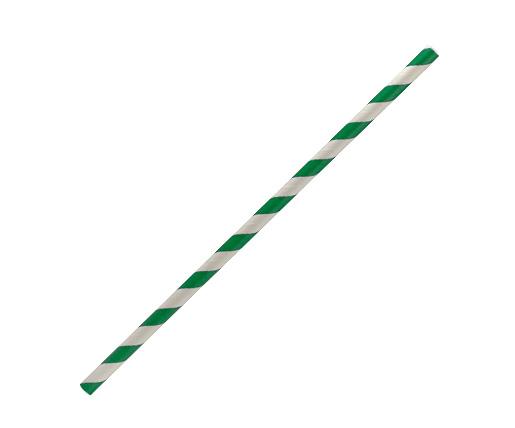 Paper Straw Regular - Green Stripe - 2500pcs