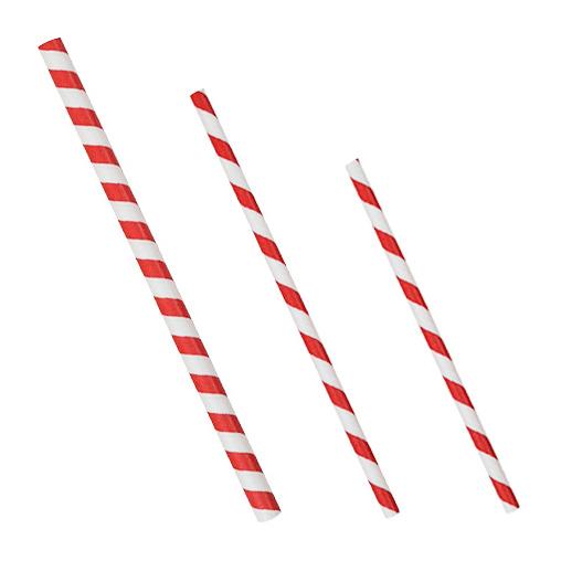 Paper Straw Jumbo - Red Stripe - 2500pcs