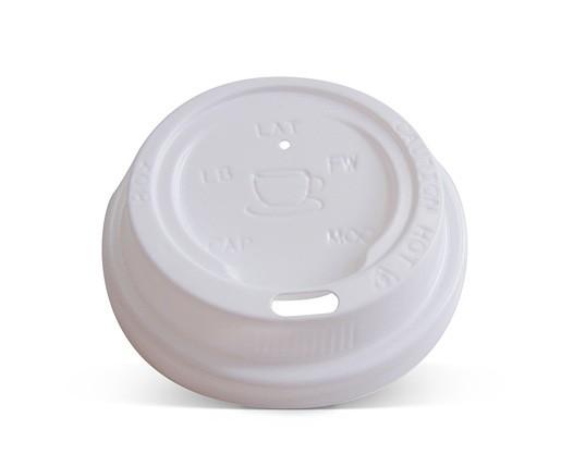 8*/12/16/20oz Plastic Hot/Cold Lid - White - 1000pcs