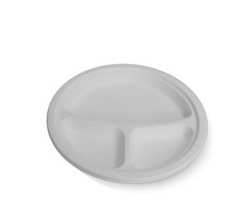 9" round plate / 3 compartments - 500pcs